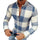 Men's Casual Cotton Plaid Lapel Slim Fit Long Sleeve Shirt 90486726M
