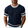【24-hour shipping out】Men's Contrast Web Round Neck Knitted Short Sleeve T-Shirt MTA1895C3X