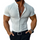 Men's Solid Striped Stand Collar Short Sleeve Shirt MTA1770D4Z