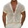 【24-hour shipping out】Men's Solid Color Knit Lapel Short Sleeve Casual Shirt MTA1769D4Z