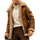 Men's Vintage Winter Lambswool Warm Lapel Multi-pocket Thick Coat 41317609M