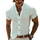 Men's Summer Basic Stand Collar Textured Short Sleeve Shirt MTA1316F2U