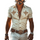 Men's Spring And Summer New Fashion Retro Western Cowboy Style Suede Embroidery Slim Lapel Short-Sleeved Shirt MTA0964E1K