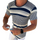 Men's Spring and Summer Casual Horizontal Stripe Knit Short Sleeve T-Shirt MTA1978C7K