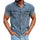 Men's Vintage Stripe Ripped Short Sleeve Denim Shirt 13201211Y