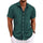 【24-hour shipping out】Men's Cotton Linen Stripe Print Loose Short Sleeve Lapel Shirt 89995369X
