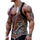 Men's Sexy U-Neck Leopard Print Cotton Blend Patchwork Tank Top 03756297M