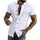 【24-hour shipping out】Men's Solid Lapel Short Sleeve Sports Fitness Shirt 23811118Z