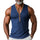 【24-hour shipping out】Men's Summer Fashion Sports Fabric V-Neck Zipper Tank Top MTA2382D0P