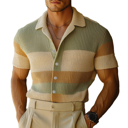 【24-hour shipping out】Men's Spring Fashion Simple Woven Slim Short Sleeve Shirt MTA0885D0P