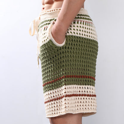 【24-hour shipping out】Men's Holiday Braided Beach Shorts MTA2138C6P