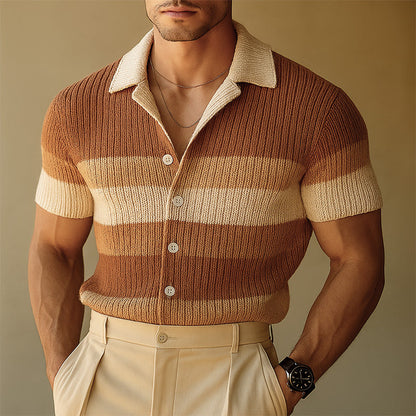 【24-hour shipping out】Men's Spring Fashion Simple Woven Slim Short Sleeve Shirt MTA0885D0P